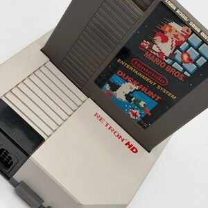 Hyperkin Retron HD NES Console Grey with Super Mario Bros Duck Hunt Game Bundle